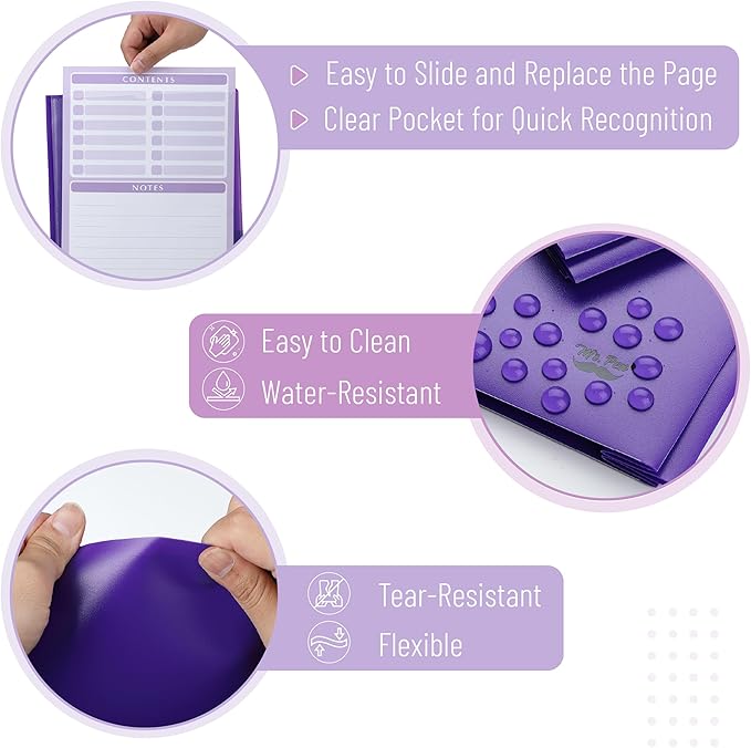 Mr. Pen- Plastic Folders with Pockets and Prongs, 24 Pack, Letter Size | Purple - Image 5