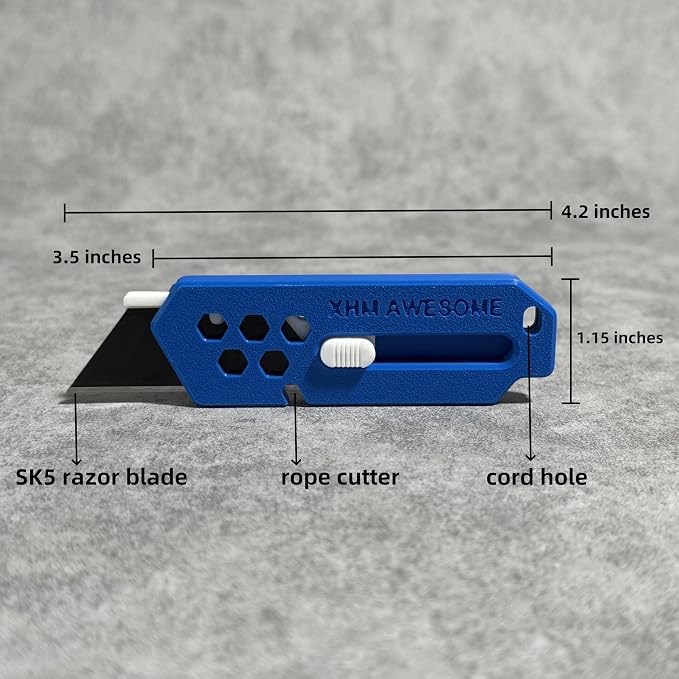 XHM Awesome Small Box Cutter Retractable Blade Ultility Knife, - Image 6