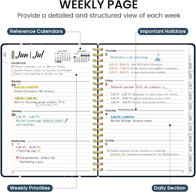 Planner 2026-2027, Academic Monthly and Weekly Calendar Planner - Image 3