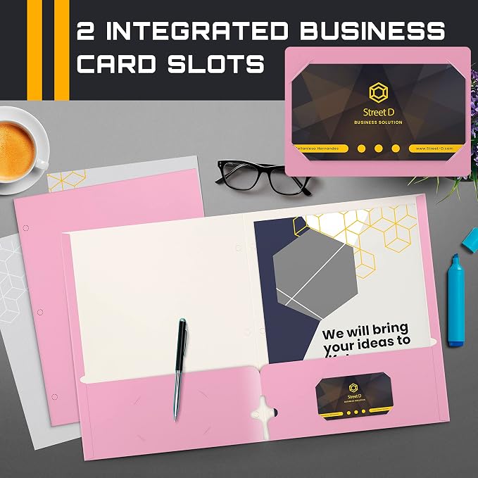 Better Office Products Two Pocket Portfolio Folders, Letter Size Paper Folders - Image 4