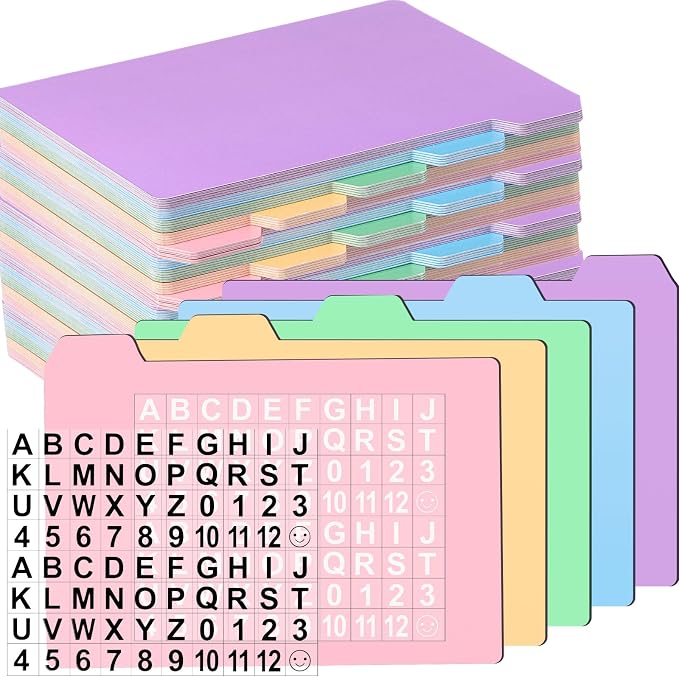 Harloon 50 Pack 4 x 6 Inch Index Card Dividers by Muasung