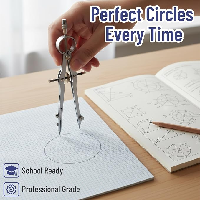 Mr. Pen- Geometry Set, 6 Inch Swing Arm Protractor | Divider, Set Squares - Image 7