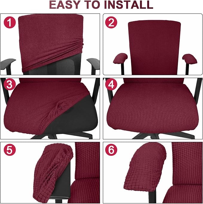 Tallew 4 Pcs Office Chair Covers Set Computer Universal Protective Stretchable - Image 5