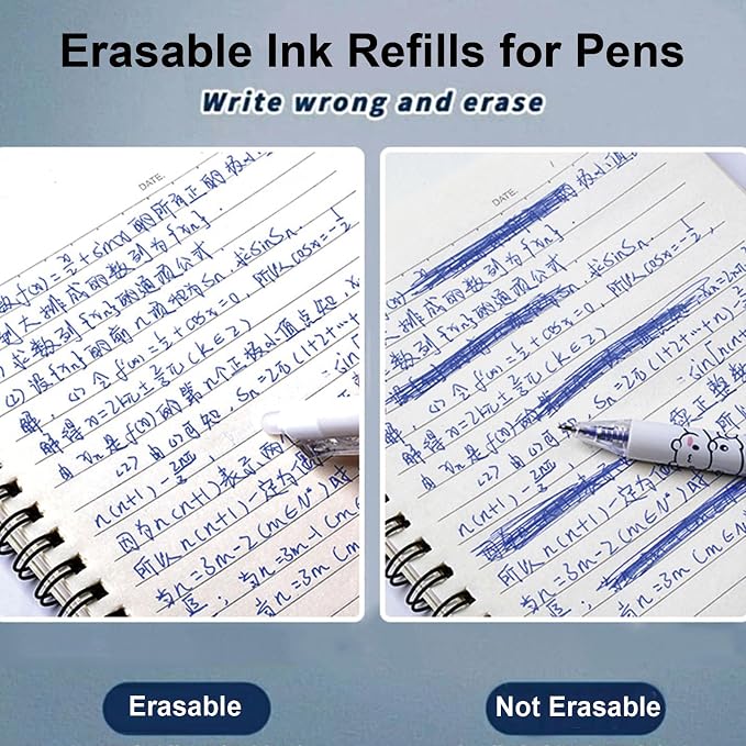 30 Pcs Black Blue Ink Gel Pen Refills 0.5mm Fine Point, Erasable Replacement - Image 2
