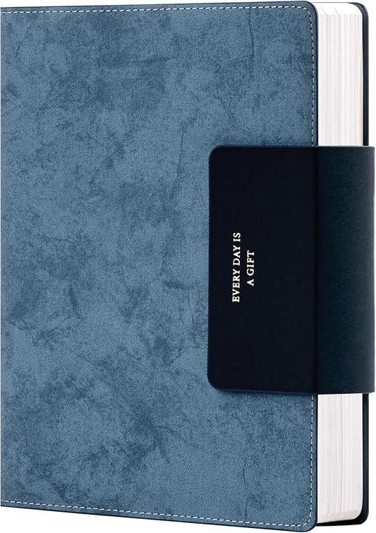 MINICAGIE Lined Leather Journals for Writing A5 Journaling Notebooks with 100 GSM Thick Paper Journal Notebook for Men & Women with Buckle Closure, Work Travel Note Taking Diary 5.7" x 8.3", Blue-DeskLoop Office