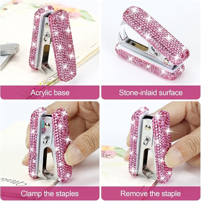 Multibey Rhinestone Staple Remover, Handmade Bling Crystal Cute Remover Tool - Image 5
