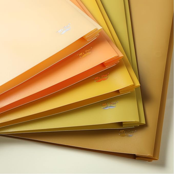 Mr. Pen- Plastic Folders with Pockets and Prongs, 5 Pack, Letter Size | Gold - Image 6