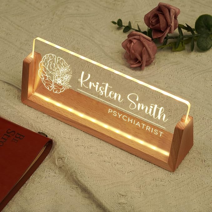 Custom Name Plate for Desk, Personalized Light Up Acrylic Desk Name Plate - Image 3