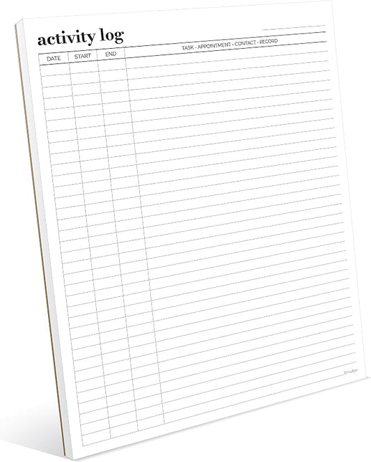 Activity Log Notepad 11x8, 5 by Hadigu