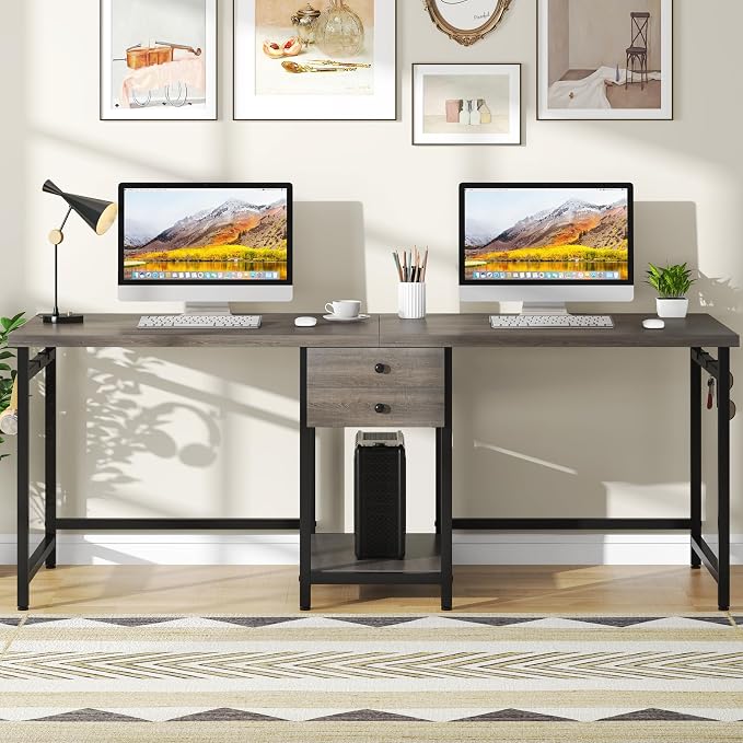 Tribesigns 79 Inch Extra Long Desk, Two Person Desk - Image 7