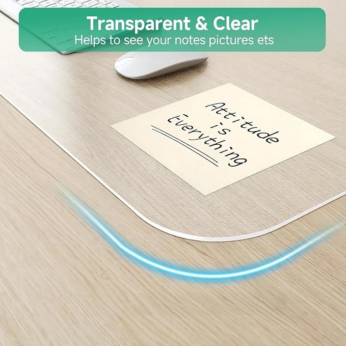 NATRKE Clear Desk Mat Pad, 35.4"x15.7" Large Transparent Computer Desk Mat - Image 4
