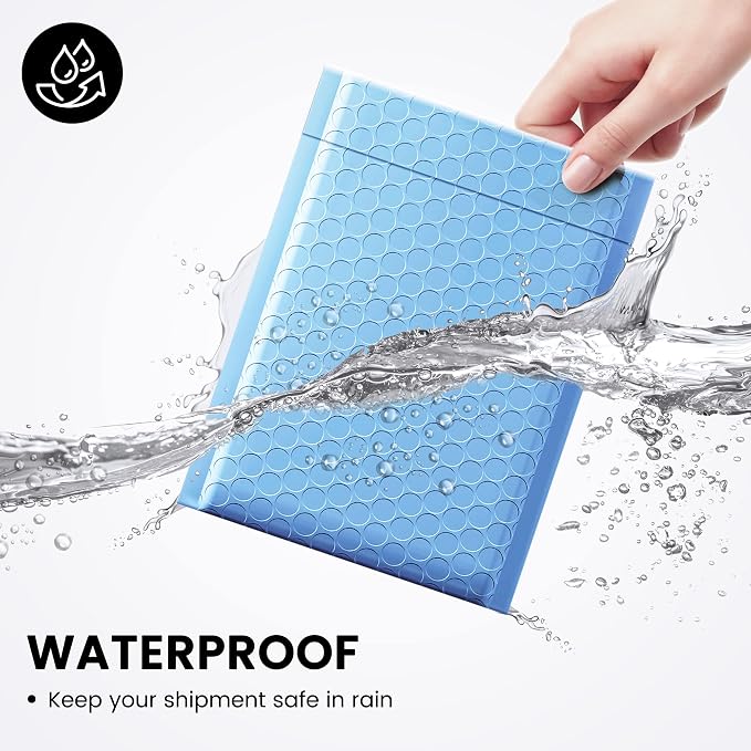 Fuxury 100Pcs Bubble Mailers 6x10" Light Blue Bubble Mailer Thick Shipping - Image 4