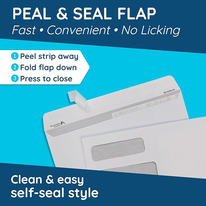 500#8 Self Seal Double Window Security Envelopes Designed - Image 3