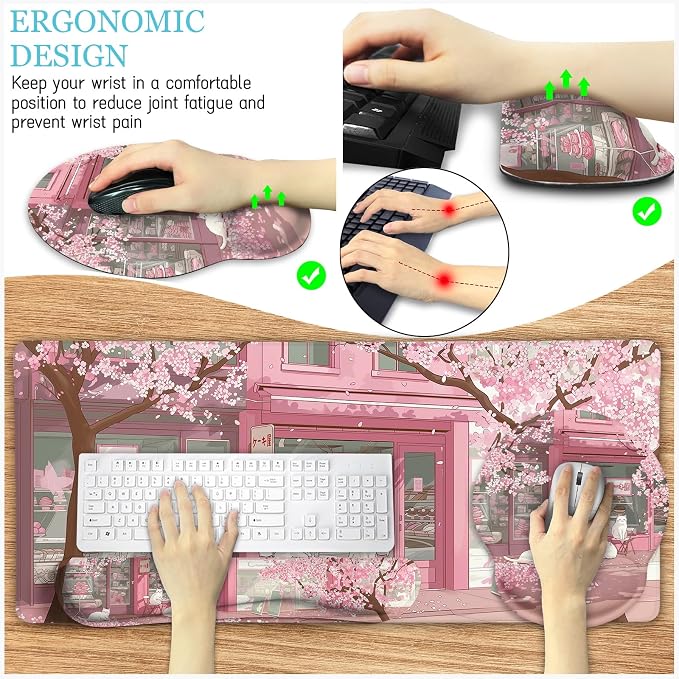 LIMKRIAN Anime Cat Mouse Pad Set, XXL Gaming Mouse Pad - Image 5