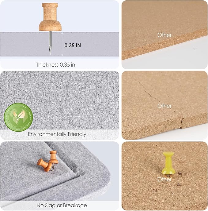 MaxGear Extra Large Bulletin Board 72" x 48", Foldable Felt Board Vision Board Supplies, Cork Board for Office, Home, School, Small Pin Boards for Walls Decorative Display Board Moonlight Gray-DeskLoop Office