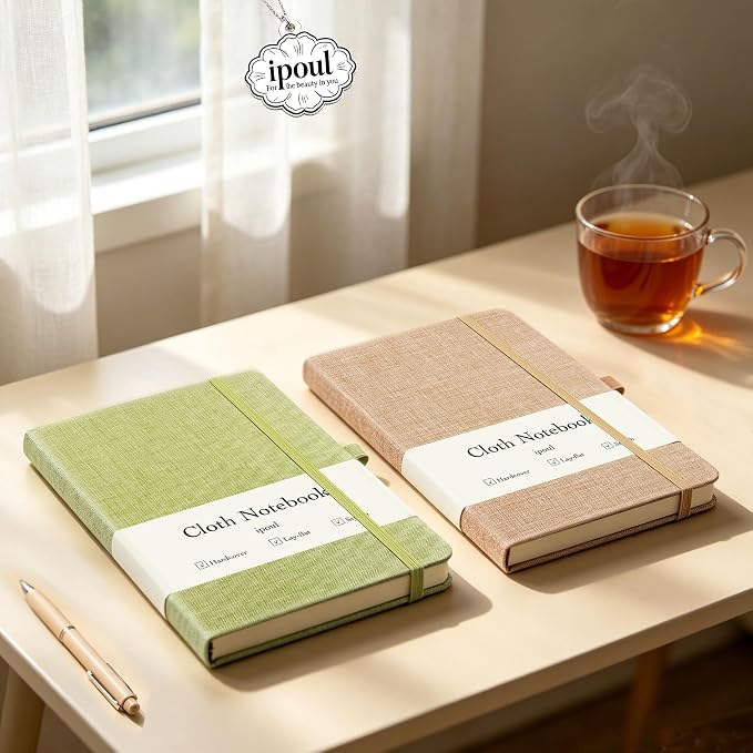 ipoul A5 Notebook, Linen Journal, Lined Page, Journal - Image 3