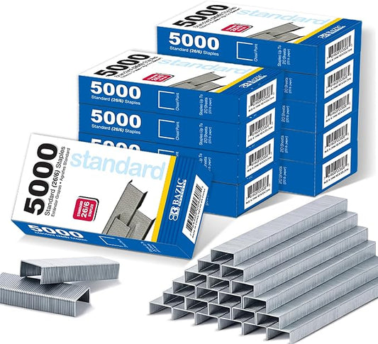 BAZIC Products Standard Staples, 5000 Ct, 24-Box | refills most standard by BAZICProducts
