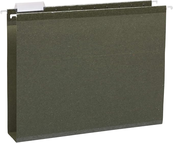 Amazon Basics Hanging File Folders, Letter Size, Standard Green, 1/5-Cut by AmazonBasics