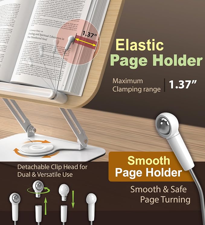 Adjustable Book Stand for Reading – Durable Build Quality, 360° Rotating Base - Image 8