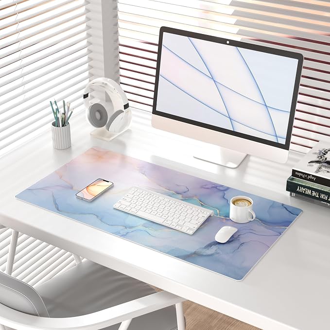 QIYI Large Mouse Pad, PU Leather Desk Mat - Image 2