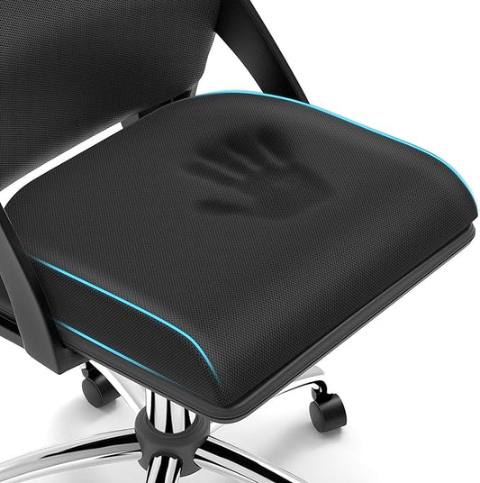 Large Seat Cushion, Soft Foam Cushion for Long Sitting Hours on Office Chair, Home & Car, Non-Slip Chair Pad for Relieving Back & Sciatica & Hip & Coccyx Pain (Black)
