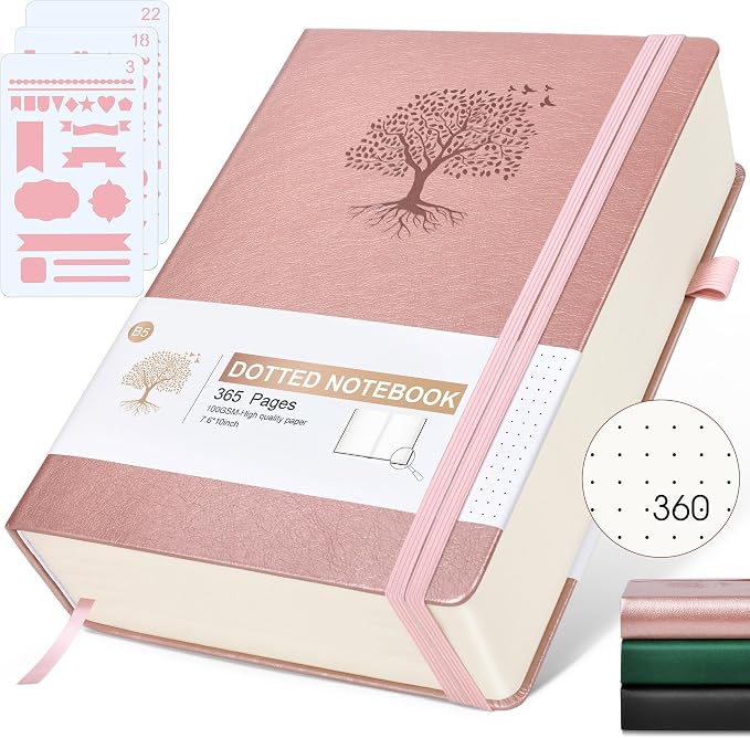 Ansopu Dotted Journal Notebook, 360 Numbered Pages Bullet Dot Grid Journals by Ansopu