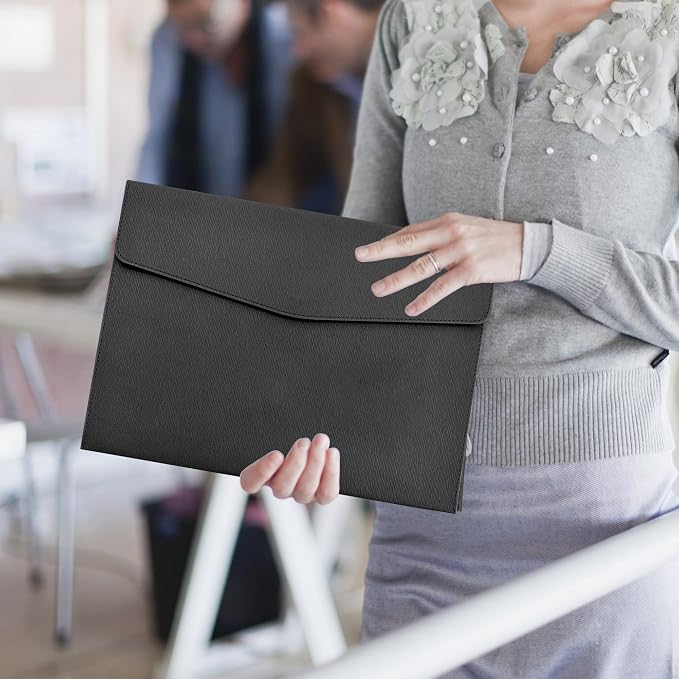 VANRA 1 Piece PU Leather Envelope File Folders A4 Paper Document Filing - Image 5