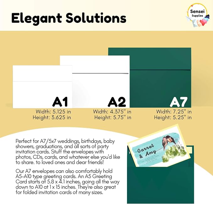 110 5x7 Pine Green Invitation Envelopes - Image 2