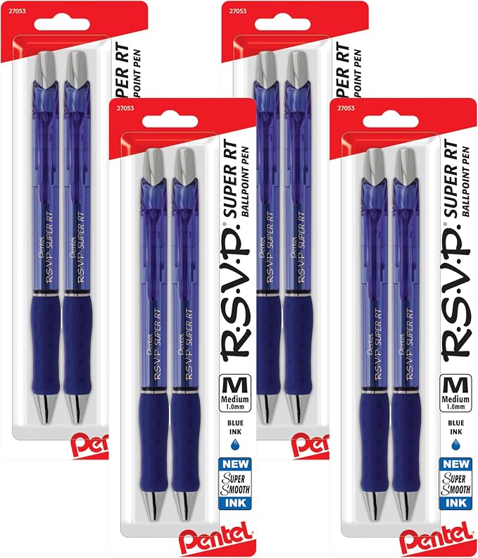 Pentel RSVP Super RT Ballpoint Pen, Medium Line, 2-Pk by PentelofAmerica