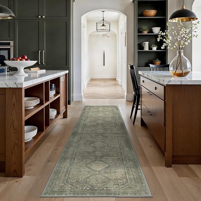 GENIMO Runner Rug 2x12 Non Slip Machine Washable Hallway Runner Rug, Low Pile - Image 3