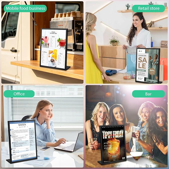 2pack Tabletop 8.5"x11" Metal Acrylic Sign Holder - Image 6