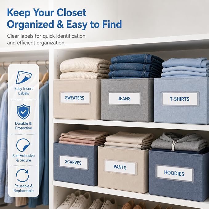 Epakh 50 Pack Back to School Self Adhesive Label Holders Shelf Tag Pockets 1.2 - Image 3