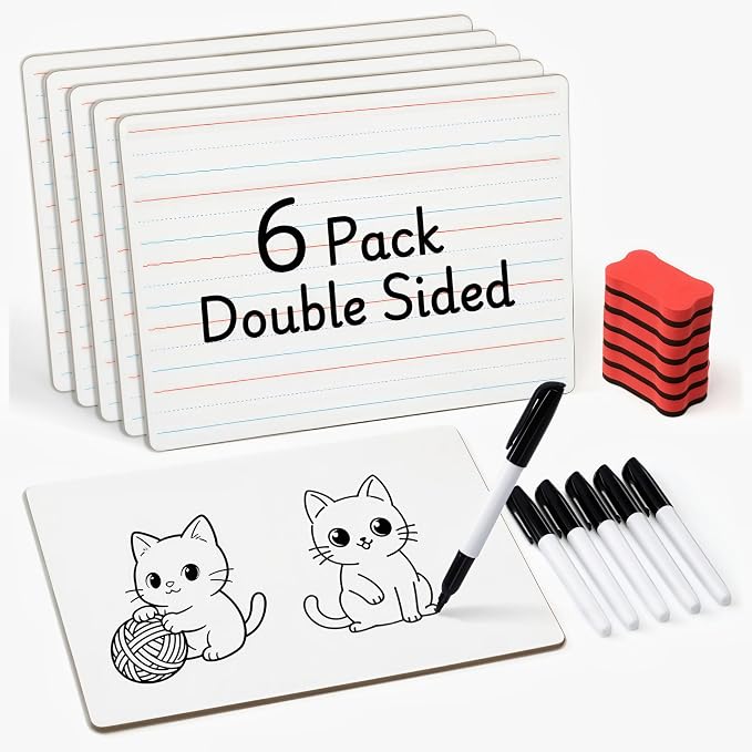 GAMENOTE 6 Pack Small Dry Erase Boards by Gamenote