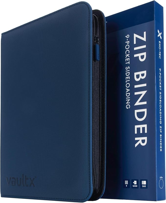 Vault X 9 Pocket Zip Binder, 360 Cards, Exo-Tec Material, 20 Side-Loading Pages by VaultX