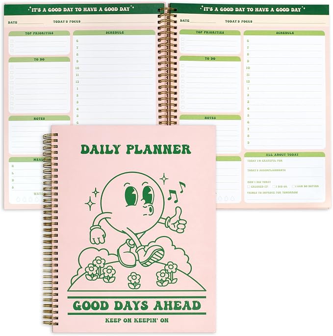 To Do List Cute Planner Undated Notebook, A4 Large Hardcover Spiral Schedule by THiNKABLE