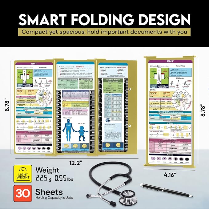 Nursing Clipboard EMT Edition 3 Layers Aluminum Foldable Nurse Clip Board - Image 3