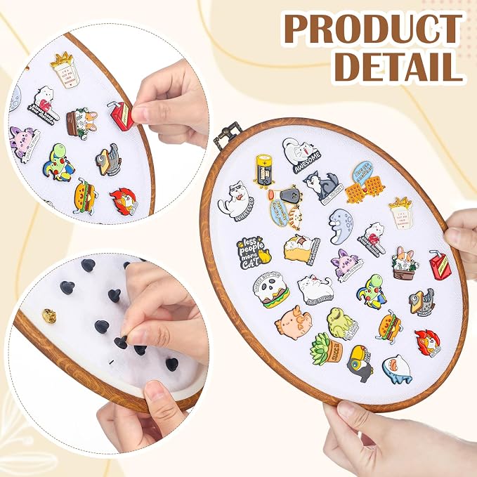 Yalikop Pin Display Board Fabric Enamel Pin Boards Wall Hanging Brooch Earrings - Image 6