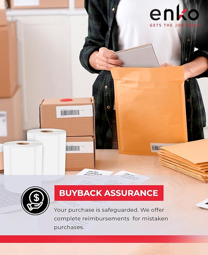 enKo Compatible for Dymo 30336 Labels (1" x 2-1/8") - 24 Rolls | 12,000 Labels for Dymo LabelWriter 450 Turbo Printer and 4XL - Blank White Direct Thermal Address, Shipping and Barcode Labels-DeskLoop Office