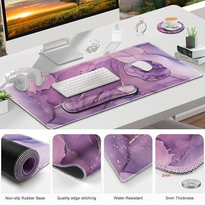 ToLuLu Desk Mat, XXL Large Mouse Pad Wrist Support Set，4 in1 Gaming Mousepad - Image 7