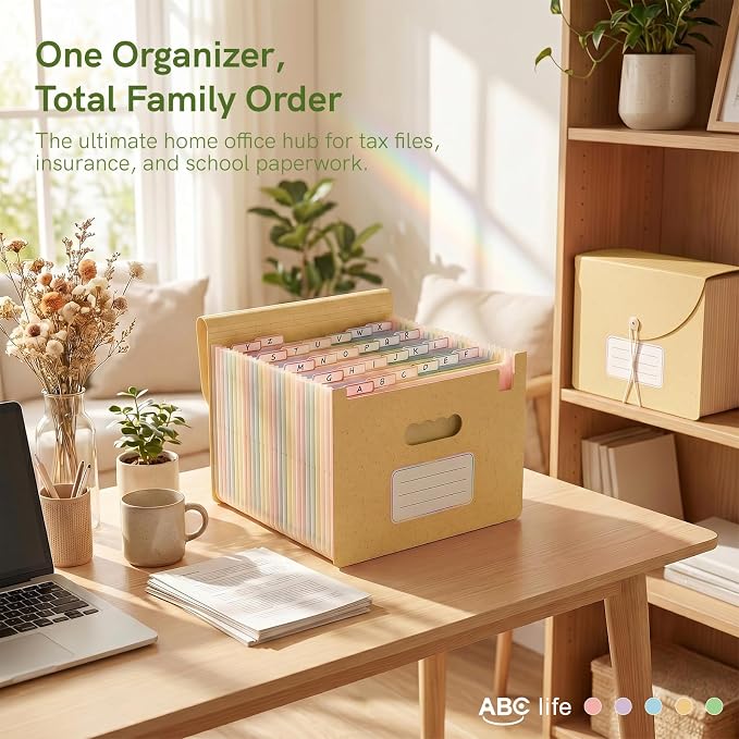 ABC life 26 Pockets Accordion File Organizer, High Capacity Expanding File - Image 6