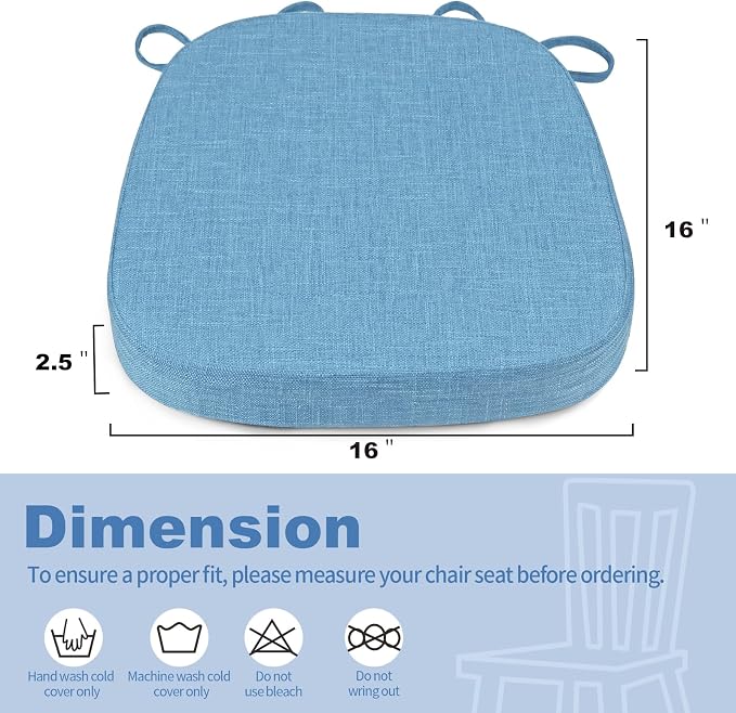 BUYUE Thickened 2.5" Friendly Woven Fabric Dining Chair Cushion, U-Shape High - Image 2