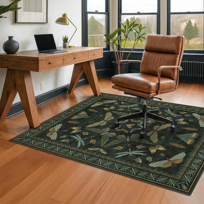 4'x5' Dark Green Office Chair Mat - Image 7
