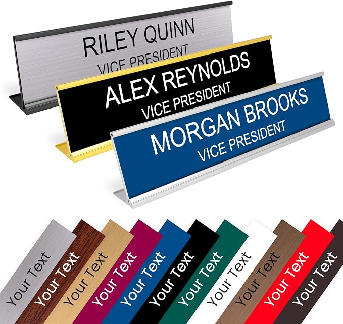ExcelMark Custom Name Plate for Desk or Door – 14 Color Choices by ExcelMark