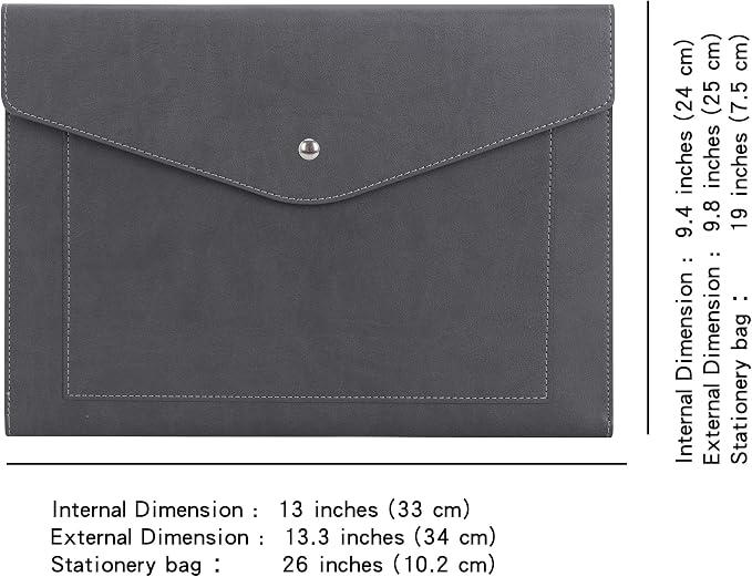 Wason Expanding A4 Document File PU Leather Envelope Case Holder-Large Size - Image 3
