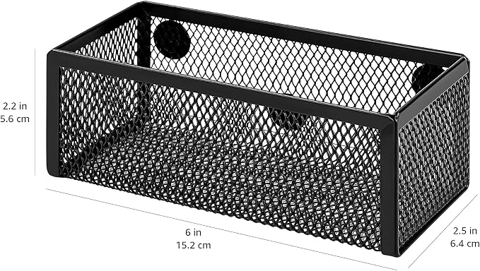 Amazon Basics Magnetic Storage Baskets, Mesh Organizers - Image 5