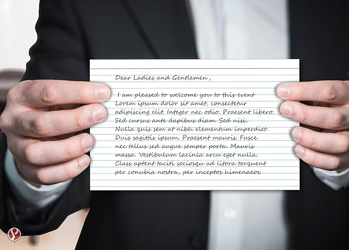 Ruled Index Cards, On 100lb. Heavyweight Thick White Cover Stock. "100 per pack" - Image 3