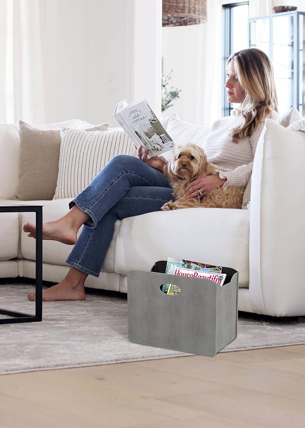 HofferRuffer Magazine Basket Holder, Foldable Magazine Rack, Document File - Image 5