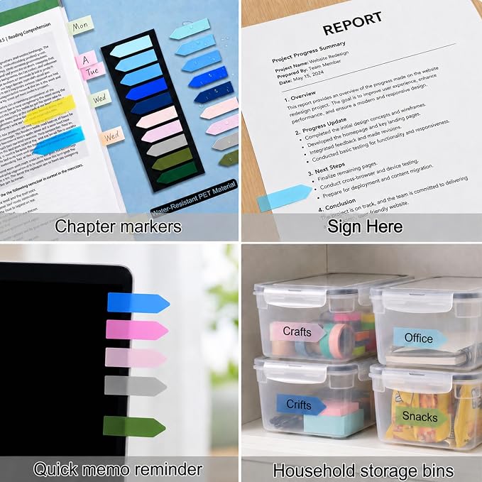 Ericter Arrow Sticky Tabs 1200 PCS Morandi Colors, Sticky Flags Page Markers - Image 7