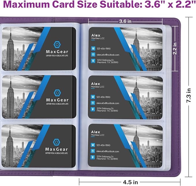 MaxGear Business Card Organizer Book, Holds 240 Cards, Professional Card Binder - Image 5