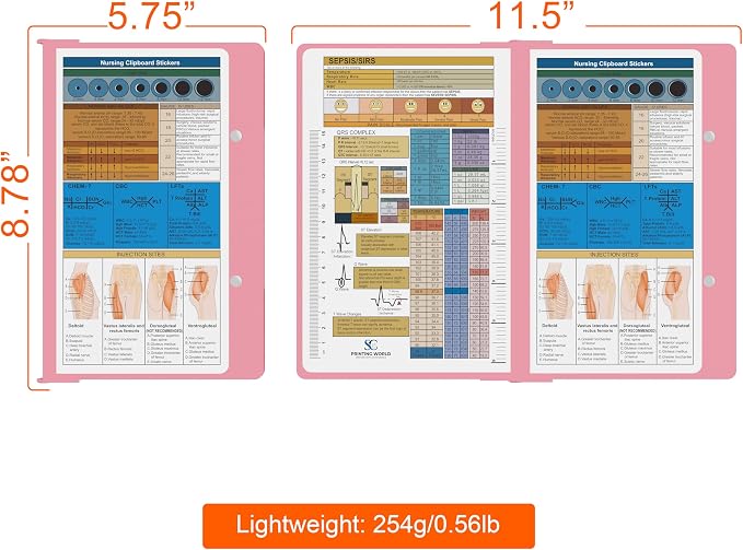 Nursing Clipboard with Nursing and Medical Edition Cheat Sheets Nursing School - Image 4